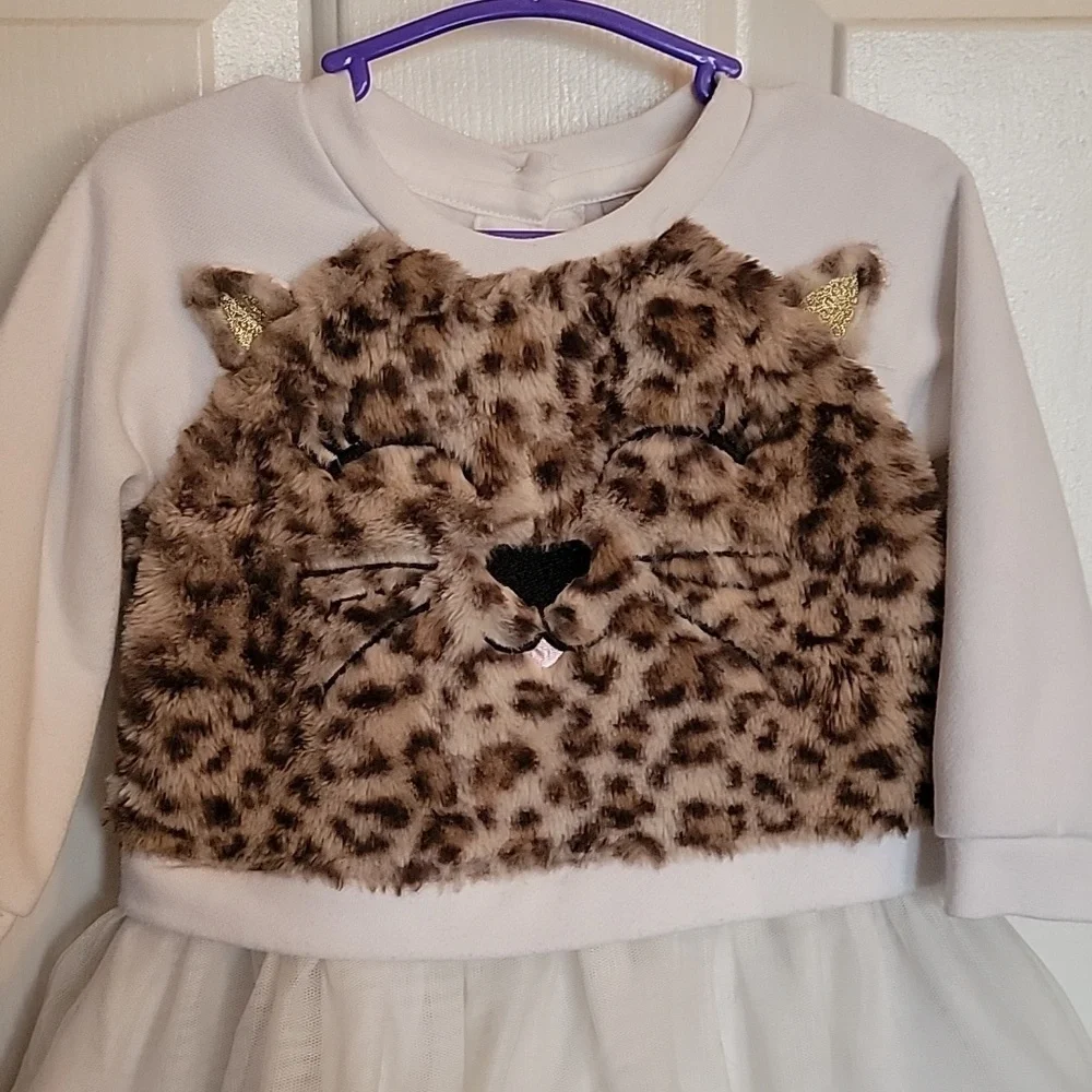 The Children's Place one piece Leopard dress, 9-12 months, tan and cream.